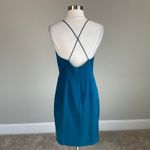 Aidan Mattox Backless Sleeveless Mini Sheath Cocktail Party Dress Size 6 Blue Photo 1
