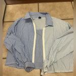 Wild Fable Women’s  blue white stripe zip jacket Photo 0