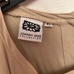 Johnny Was VTG  Collection Maxi Dress L Rayon Embroidered Boho Made in USA Tan Photo 6