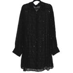 Rinku Dalamal Sequin Shirt Dress Size XL Rdalamal for Anthropologie Black Photo 6