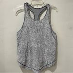 Lululemon Long Distance Tank Sheer Luon Pebble Jacquard White Black Size 4 Photo 3