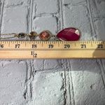 Lane Bryant  Magenta Gold Tone Teardrop Necklace Photo 9