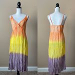 OCEAN BREEZE | Multicolored Ombre Tie Die Midi Dress Sz S Yellow Photo 3