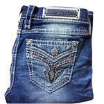 Rock Revival  Daray Skinny Jeans Bling Pockets Size 27 Photo 2
