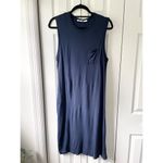 T by Alexander Wang Overlap MIDI Dress Blue Photo 1