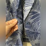Anthropologie Cartonnier Navy Fern Brocade Smart Suit Jacket Womens Size 10 Blue Photo 8
