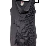 Yoana Baraschi  Gray Silk Draped Ruffled Frilly Sleeveless Dress Womens Size 8 Photo 0