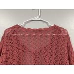 April Cornell Crochet Open Knit Cardigan Top Large L Pink Photo 5
