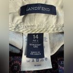 Lands' End  women’s Fit 2 Straight Leg Stretch Casual Pants Geometric size 14 blue Photo 4