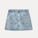 ZARA  NWT denim jean mini skirt with lace lacing detail Photo 6
