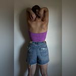 American Eagle Highest Rise Baggy Shorts NEW Destroyed 12 Distressed Photo 6