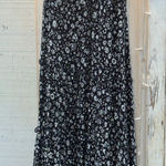 Chrysanthemum Elegant Black and White Floral Women's Maxi tired ruffle dress s Photo 0