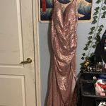 Off the shoulder Pink prom dress with slit and rushing on butt and the side Size 2X Photo 2