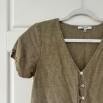 Madewell  Linen-Blend Alexandra Button-Front Mini Dress Photo 7