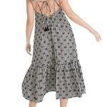 Madewell NWT Gingham Print Ruffle Hem Tent Midi Dress Black & White Size 12 NEW Photo 4