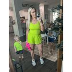 Aerie OFFLINE Real Me Hot Stuff Shorts Romper Neon Green Medium NWT Photo 6