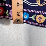 Maeve  Anthropologie Blue Floral Embroidered Mini Shift Dress Womens 2 Sleeveless Photo 5