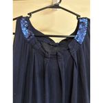 Banana Republic  Womens Navy Tank Top With Sequin Accents On Sleeves L Photo 1