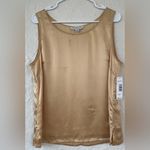 Pendleton NWT  crew neck bronze/gold wide strap fully lined 100% silk tank;  L Photo 0