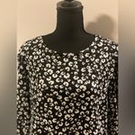 Papaya - Black White Floral Puffy Sleeve Cut Out‎ Dress Photo 1