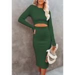 Pink queen green knit cut out bodycon dress Size M Photo 2