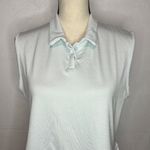 Under Armour Golf Collared Sleeveless Shirts HeatGear Light Blue Peplum Sz L NEW Photo 1