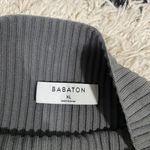 Babaton Grey Ribbed Mock Neck Tie Back Sweater Photo 9