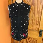 Vtg Y2K cardinal winter zip up sweater vest Black Size M Photo 4