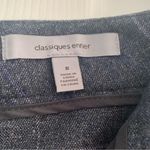 Classiques Entier  Slate Navy Grey Wool Wide Leg Pants with Lavender Plaid Photo 4