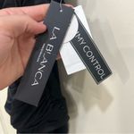 La Blanca Island Goddess High Neck Keyhole One Piece Black Photo 6