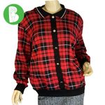 Alfred Dunner RED & BLACK PLAID VINTAGE 1980'S SWEATSHIRT/SWEATER (1X) Photo 1