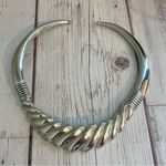Vintage Egyptian Revival Collar Silver Tone Torc Style Necklace Photo 4