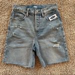 Old Navy  Extra High Waisted Straight Button Fly Cut Off Jean Shorts Photo 6