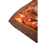VTG Carol Little 100% Silk Square Scarf – Vintage Designer Print Brown Photo 4