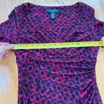 Ralph Lauren Lauren Size 4 Wrap Dress Red & Black Ruched Sheath Stretch Chic Photo 5