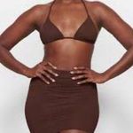 SKIMS Chocolate Brown Top & Swim Skirt Set - New - Size 4X (26) Photo 0
