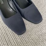Vtg Villager Liz Claiborne Navy Blue Fabric Block Heel Square Toe Pumps Sz 9.5 Photo 7