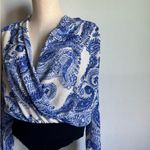 Made in Italy bodysuit S/M fit long sleeve blue coral open front PL Size M Photo 1