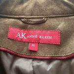 Anne Klein Vintage Y2k Suede Leather Button Up Jacket chocolate Brown XL Photo 2