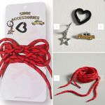 Anthropologie  Shoe Charms and Laces Accessories Set Red OS Photo 1