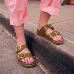 Birkenstock  Arizona Big Buckle Slides Unisex Size 40 M7/W9  High Shine‎ Mud Photo 0