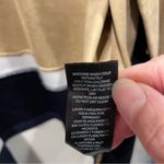 Chico's Cute relaxed Chico’s travelers camel navy striped cardigan top faux suede Photo 7