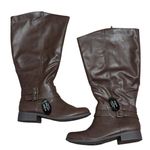Style & Co NEW Brown Moto Riding Knee Boots Womens 10 Wide Calf Buckles Photo 0
