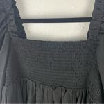 HERRINGSTONES Black Ruffle Long Sleeves Trim Smocked Back Dress, Size Large Photo 11