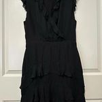 Parker Tangia Ruffled Short Dress Sz 6 Flutter Sleeve 100% Silk Photo 0