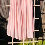 Chelsea and Violet  Dress Womens Medium Pink Maxi Gauzy Crinkle Crochet Neckline Photo 10