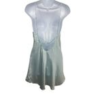 Victoria's Secret Victoria’s Secret 100% Silk Short Slip Dress Nightgown M Blue Satin Gold Label Photo 4