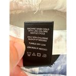 ALI MILES | Tie Dye Linen Cotton White Blue Tiered Back Mesh Hem Tunic | Large Photo 2