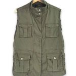 The Kooples - Olive Drab Green Stretch Tencel Field Vest - XXS Photo 0