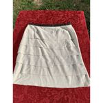 Larry Levine  Stretch  Skirt‎ Size 14 Tiered Pencil  Ruffle Skirt Beige Brown Photo 4